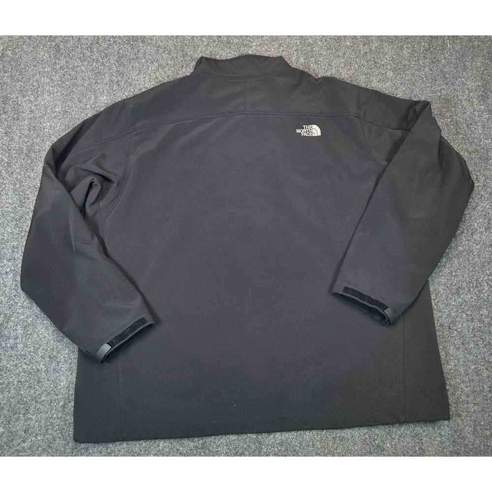 North Face Soft Shell Jacket Mens 3XL Black Windbreaker Fleece Lined